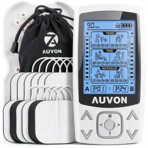 AUVON Dual Channel TENS EMS Pain Relief Unit with 24 Massage Modes and-0