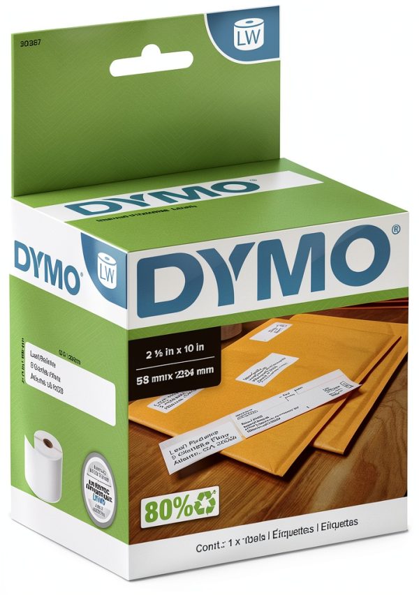 DYMO Label Roll 30387 White 2-1/3 x 10 Inch 100 Labels-0