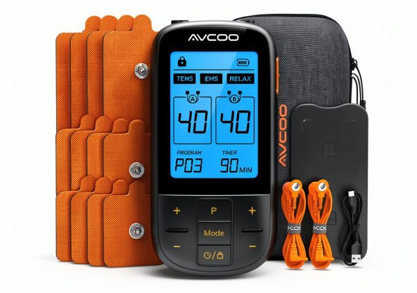 AVCOO 3-in-1 TENS EMS Muscle Stimulator Dual Channel 32 Modes-0