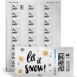 Stamps.com Netstamps Internet Postage Labels 5 Sheet Pack Sparkle Snow-0