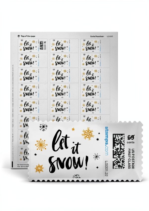 Stamps.com Netstamps Internet Postage Labels 5 Sheet Pack Sparkle Snow-0