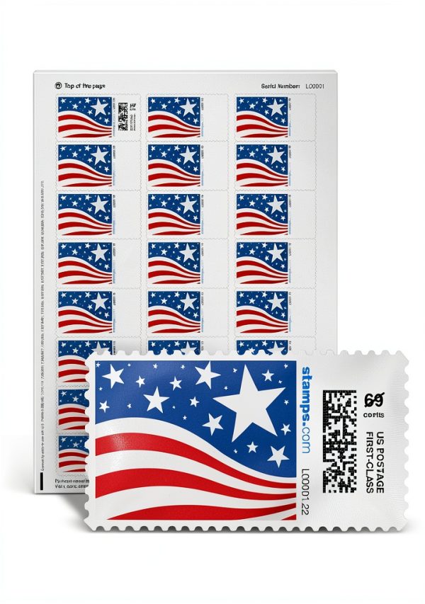 Star Spangled NetStamps 1200‑Pack Postage Labels Inkjet Laser-0