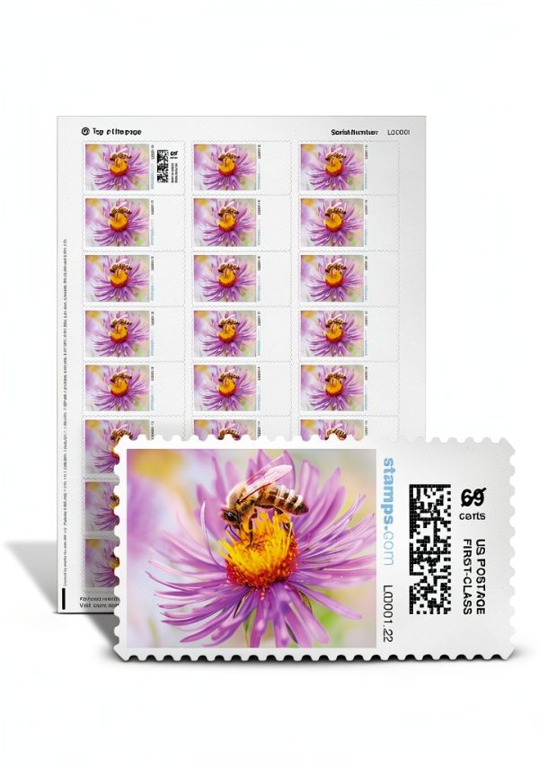 Spring Honeybee NetStamps 120-Pack Postage Labels Inkjet Laser-1