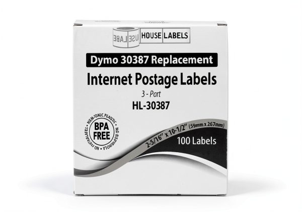 Internet Postage Labels 2-5/16 x 10-1/2" HouseLabels 3‑Part 100‑Label-6