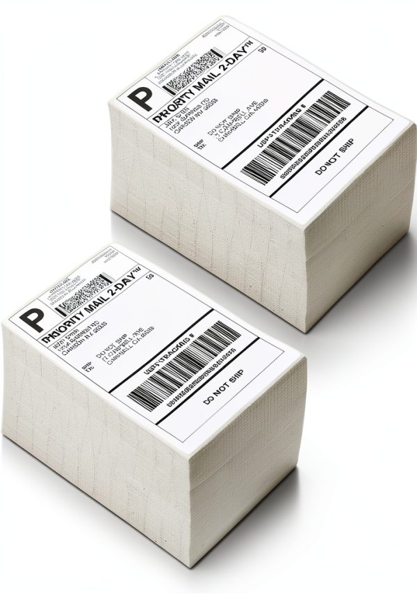 4 x 6 inch Shipping Labels MarkDomain Direct Thermal 500 Pack Fan-Fold-0