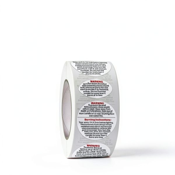 White Candle Warning Labels BWESOO 1-Inch Vinyl Safety Stickers-0