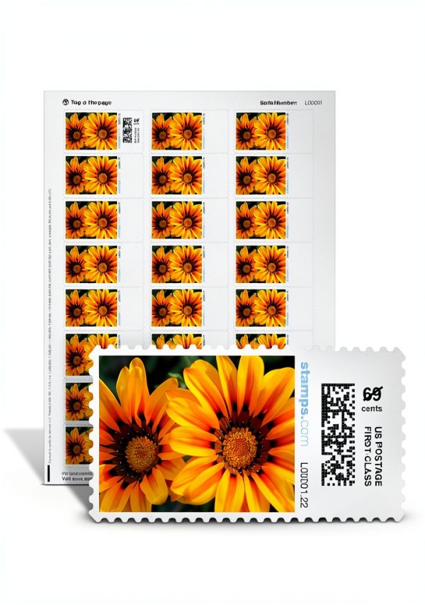Treasure Flowers NetStamps 120 Pack by Stamps.com Internet Postage-1