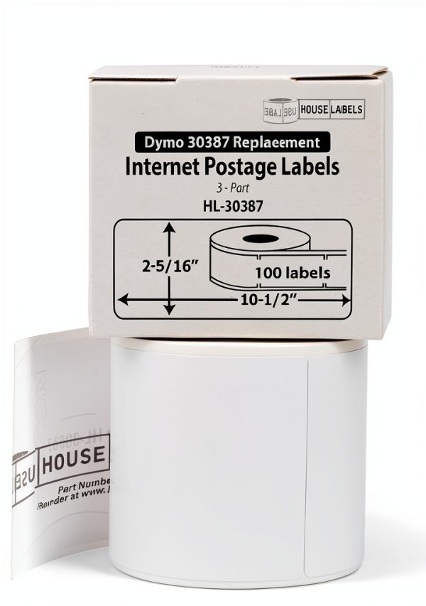 Internet Postage Labels 2-5/16 x 10-1/2" HouseLabels 3‑Part 100‑Label-1